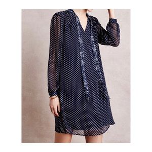 Blue/White Polka Dot Swing Dress (Size L)